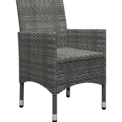 Bistro- & Balkonsets-vidaXL - Bistroset - Grijs - Poly rattan en gehard glas - 3 stuks