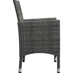 Bistro- & Balkonsets-vidaXL - Bistroset - Grijs - Poly rattan en gehard glas - 3 stuks