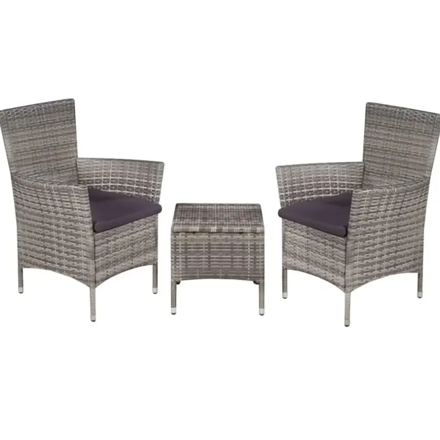 Bistro- & Balkonsets-vidaXL - Bistroset - Grijs - Poly rattan