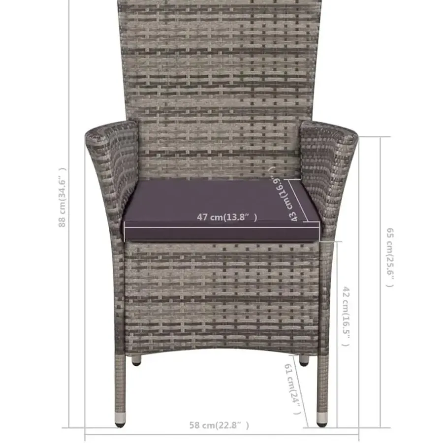 Bistro- & Balkonsets-vidaXL - Bistroset - Grijs - Poly rattan