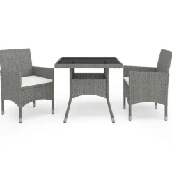 Bistro- & Balkonsets-vidaXL - Bistroset - Grijs - Poly rattan