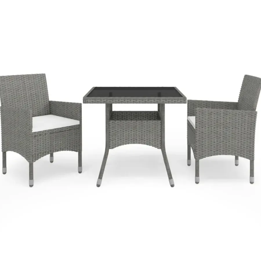 Bistro- & Balkonsets-vidaXL - Bistroset - Grijs - Poly rattan