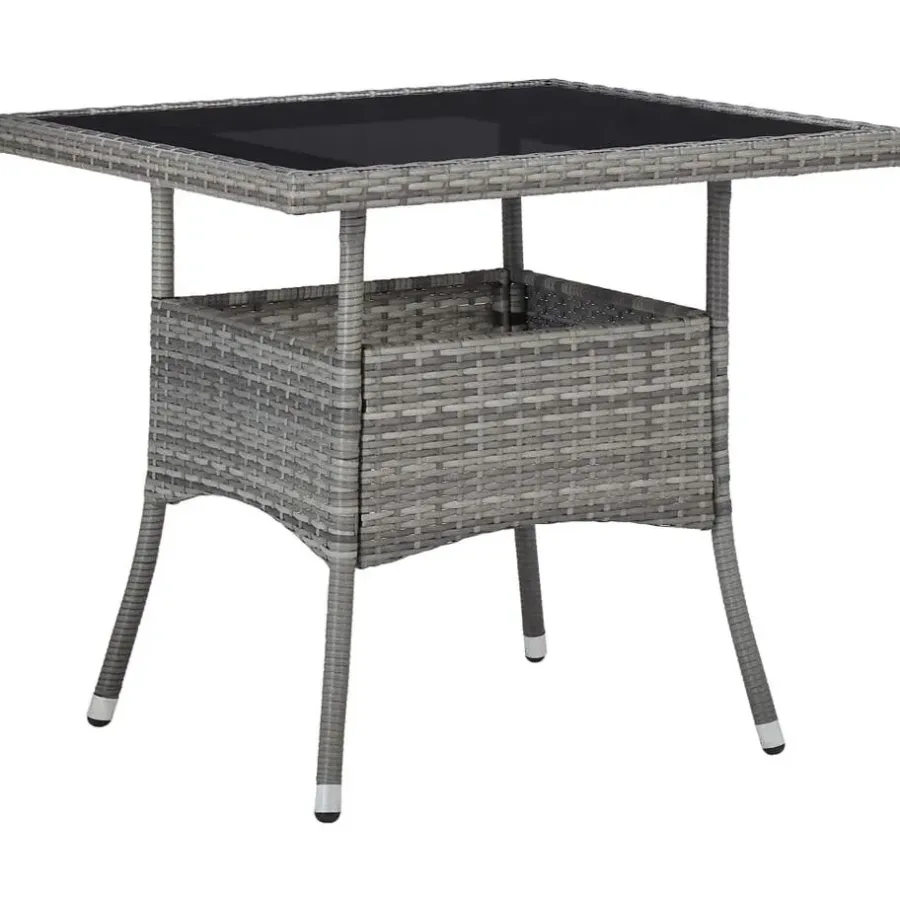Bistro- & Balkonsets-vidaXL - Bistroset - Grijs - Poly rattan