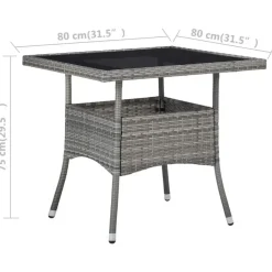 Bistro- & Balkonsets-vidaXL - Bistroset - Grijs - Poly rattan