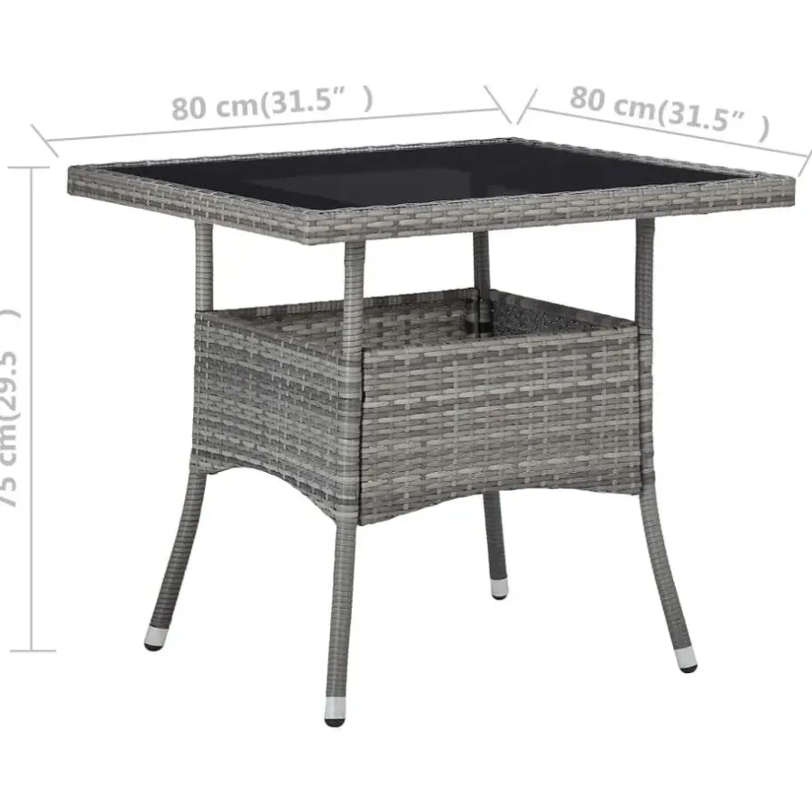 Bistro- & Balkonsets-vidaXL - Bistroset - Grijs - Poly rattan
