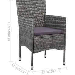 Bistro- & Balkonsets-vidaXL - Bistroset - Grijs - Poly rattan