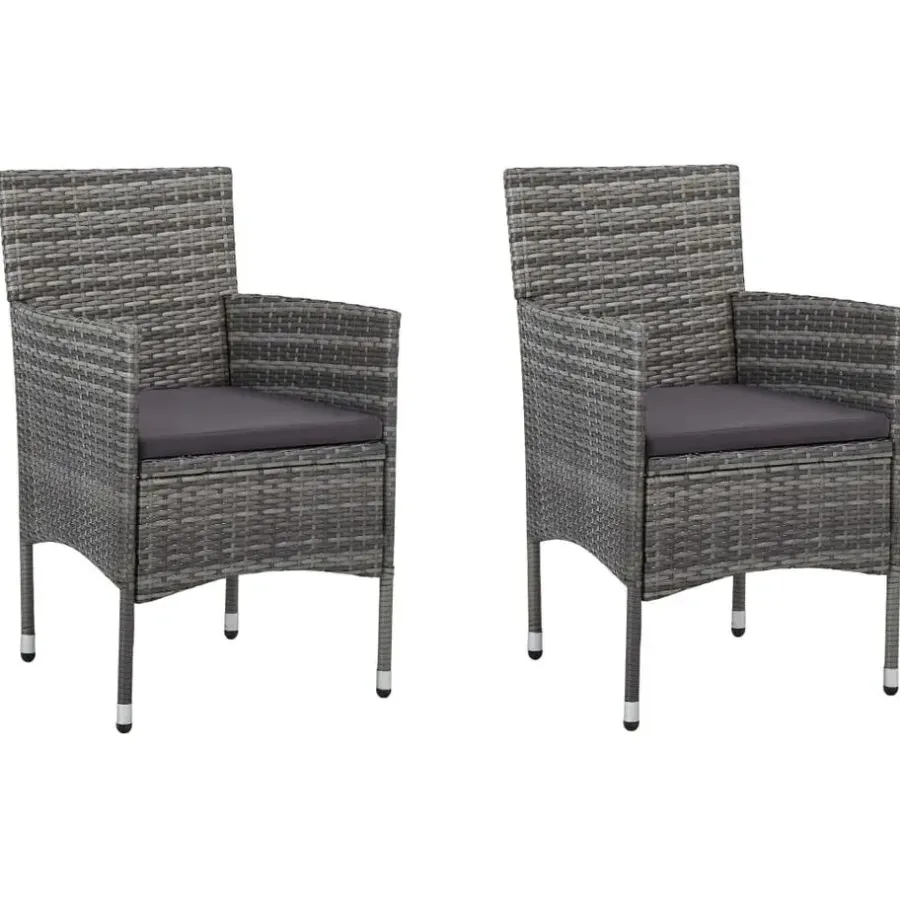 Bistro- & Balkonsets-vidaXL - Bistroset - Grijs - Poly rattan