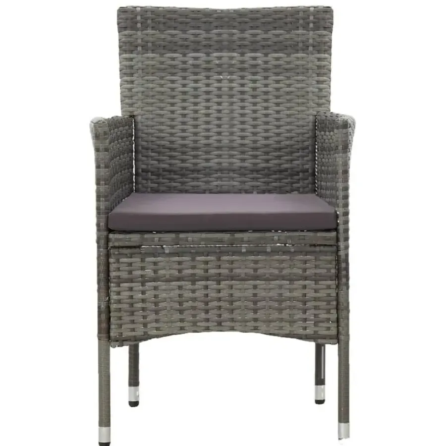 Bistro- & Balkonsets-vidaXL - Bistroset - Grijs - Poly rattan