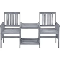 vidaXL - Bistroset - Grijs - Hout - 159x61x92 cm