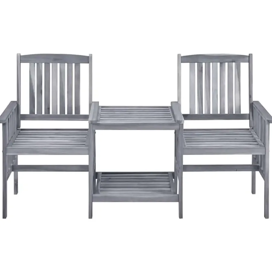 vidaXL - Bistroset - Grijs - Hout - 159x61x92 cm