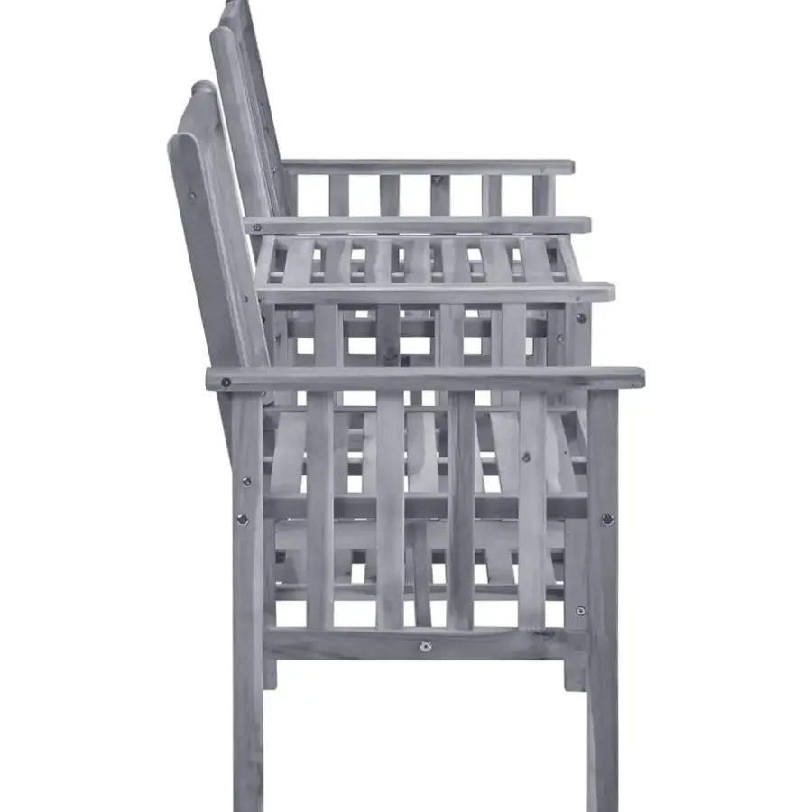 vidaXL - Bistroset - Grijs - Hout - 159x61x92 cm