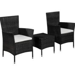 Bistro- & Balkonsets-vidaXL - Bistroset - Zwart - Poly rattan