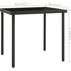vidaXL - Bistroset - Zwart - Staal