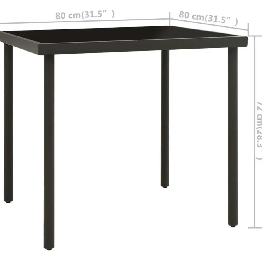 vidaXL - Bistroset - Zwart - Staal