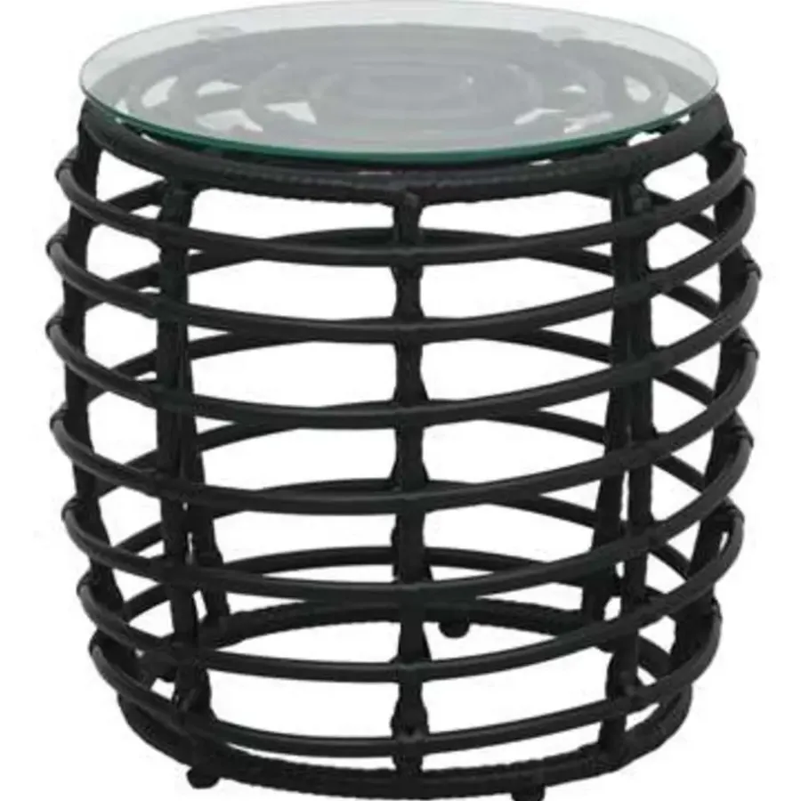 vidaXL - Bistroset - Zwart - Poly rattan