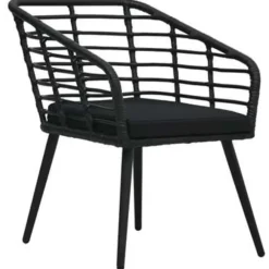 vidaXL - Bistroset - Zwart - Poly rattan