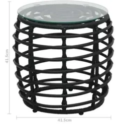 vidaXL - Bistroset - Zwart - Poly rattan