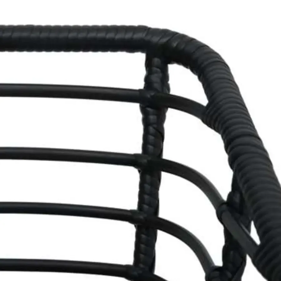 vidaXL - Bistroset - Zwart - Poly rattan