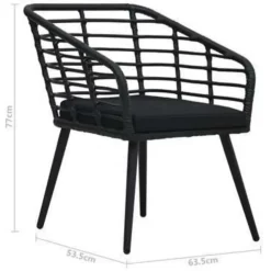 vidaXL - Bistroset - Zwart - Poly rattan