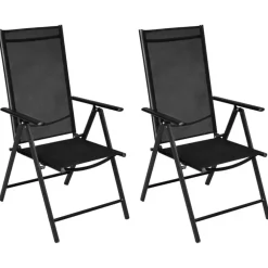 vidaXL - Bistroset - Zwart - Aluminium