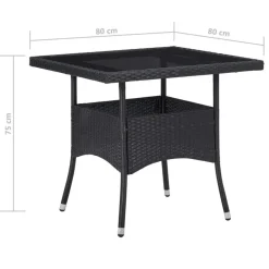 vidaXL - Bistroset - Zwart - Poly rattan