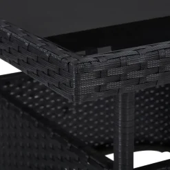 vidaXL - Bistroset - Zwart - Poly rattan