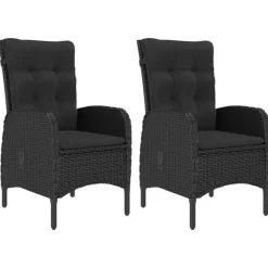 vidaXL - Bistroset - Zwart - Poly rattan