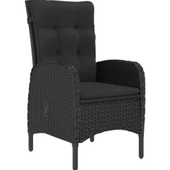 vidaXL - Bistroset - Zwart - Poly rattan