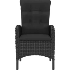 vidaXL - Bistroset - Zwart - Poly rattan