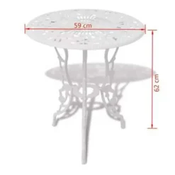 vidaXL - Bistroset Bistrosets - Wit - Aluminium