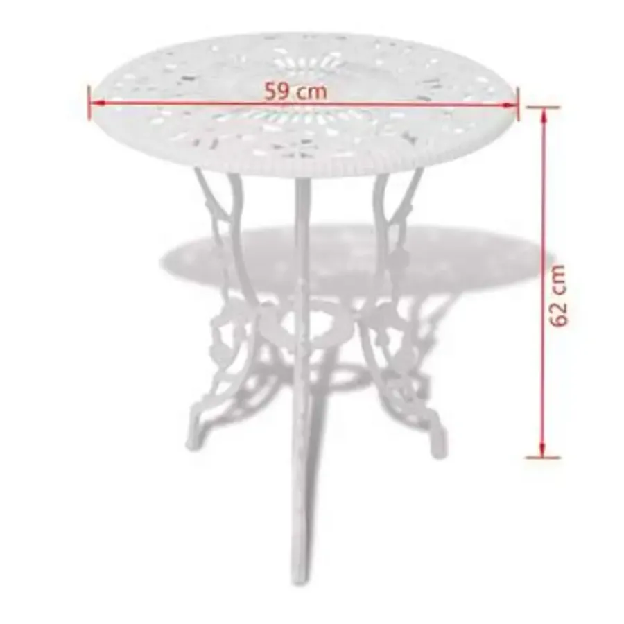 vidaXL - Bistroset Bistrosets - Wit - Aluminium
