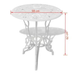 vidaXL - Bistroset Bistrosets - Wit - Aluminium