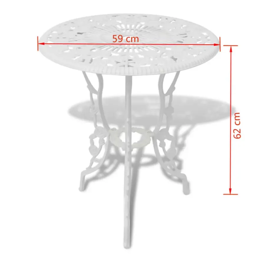 vidaXL - Bistroset Bistrosets - Wit - Aluminium