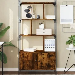 Boekenkasten|Boekenkasten-vidaXL - Boekenkast - Bruin - Bewerkt hout