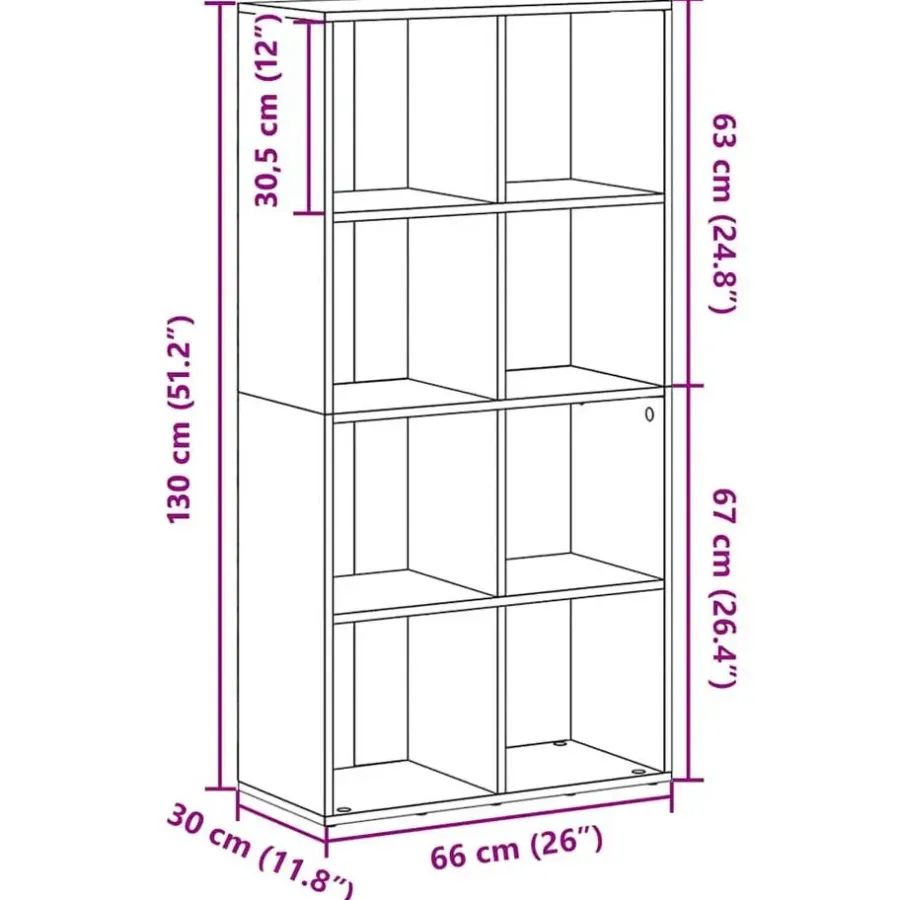 vidaXL - Boekenkast - Bruin - Bewerkt hout