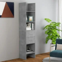 Boekenkasten|Boekenkasten-vidaXL - Boekenkast - Grijs - Bewerkt hout