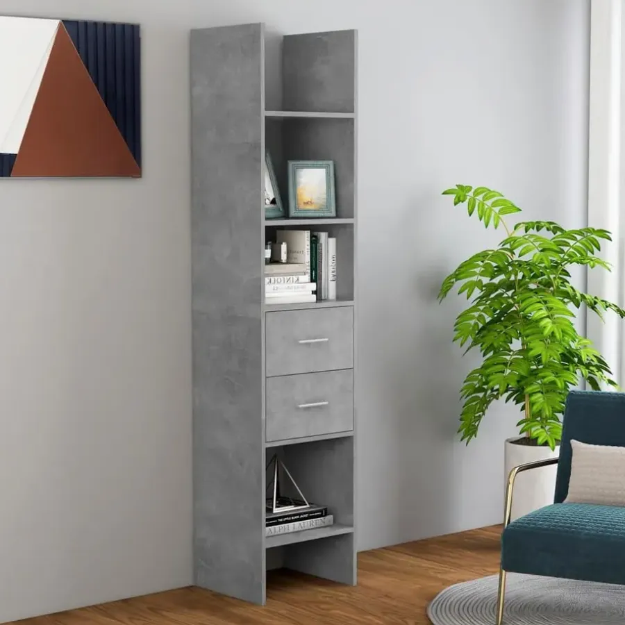 Boekenkasten|Boekenkasten-vidaXL - Boekenkast - Grijs - Bewerkt hout