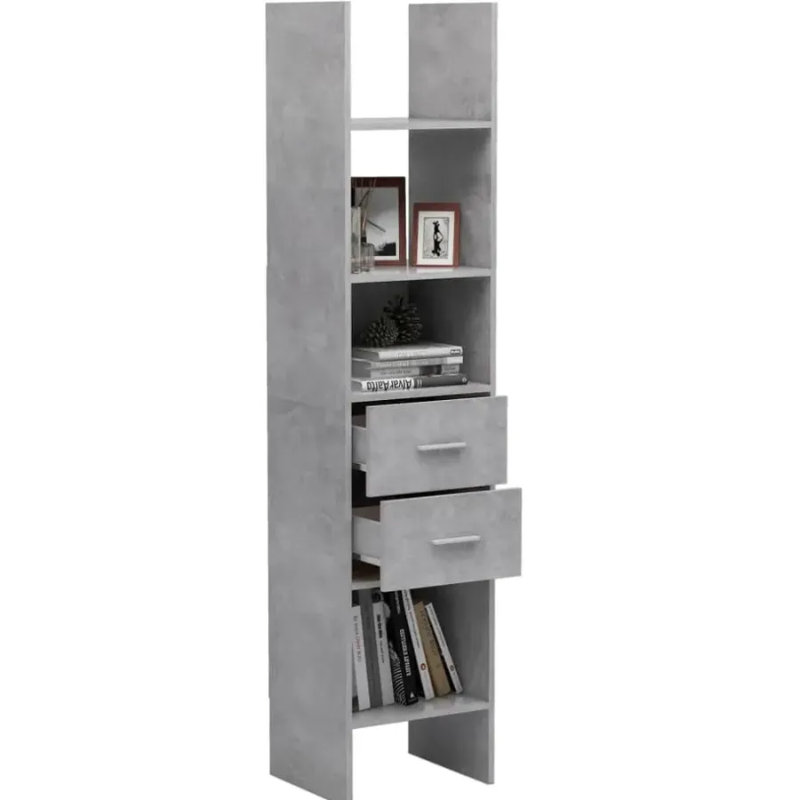 Boekenkasten|Boekenkasten-vidaXL - Boekenkast - Grijs - Bewerkt hout