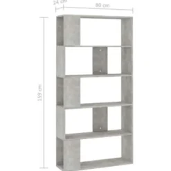 vidaXL - Boekenkast - Grijs - Bewerkt hout