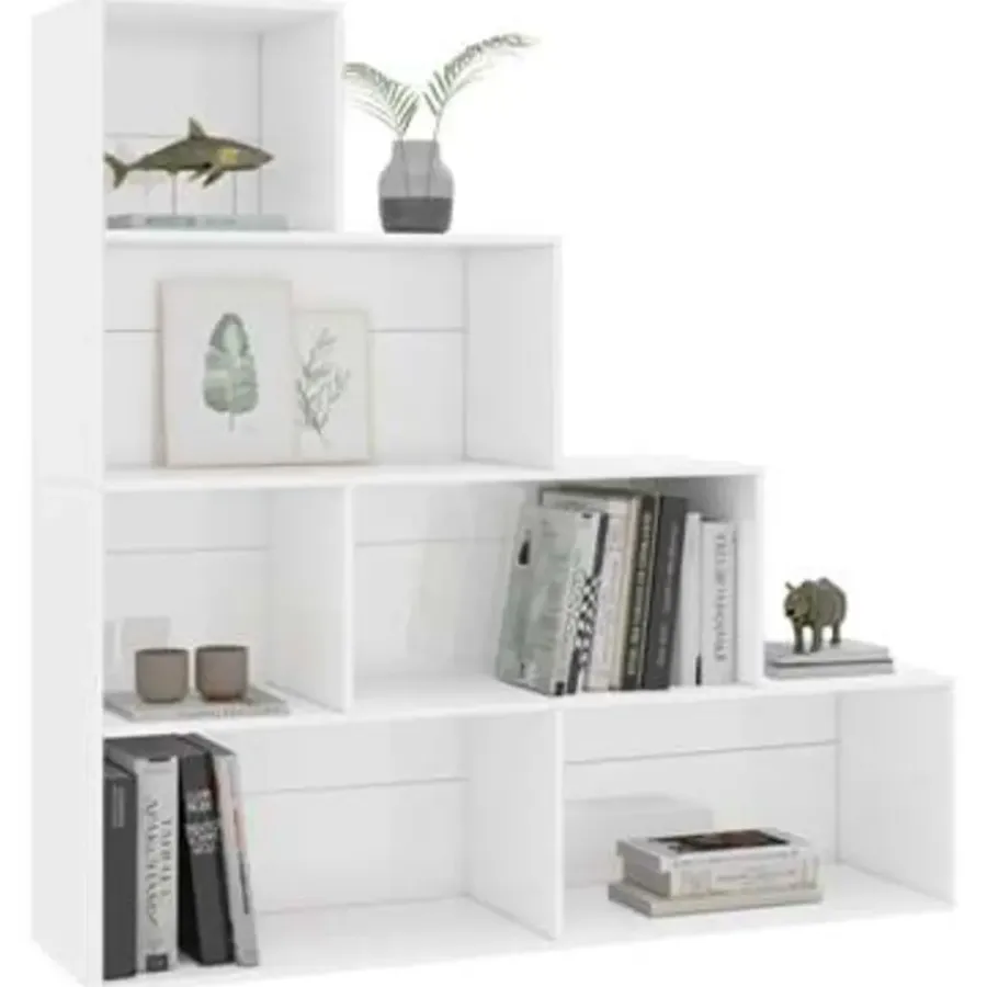 Boekenkasten|Boekenkasten-vidaXL - Boekenkast - Wit - Bewerkt hout