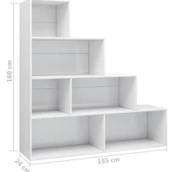 Boekenkasten|Boekenkasten-vidaXL - Boekenkast - Wit - Bewerkt hout