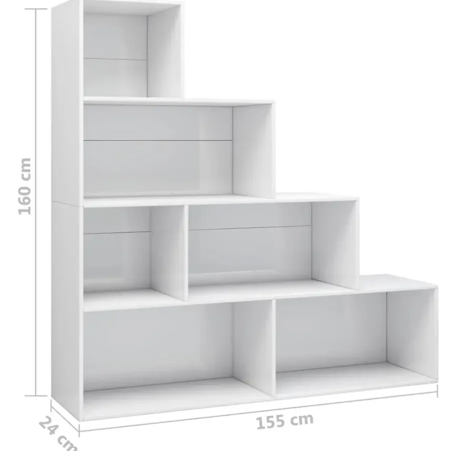 Boekenkasten|Boekenkasten-vidaXL - Boekenkast - Wit - Bewerkt hout
