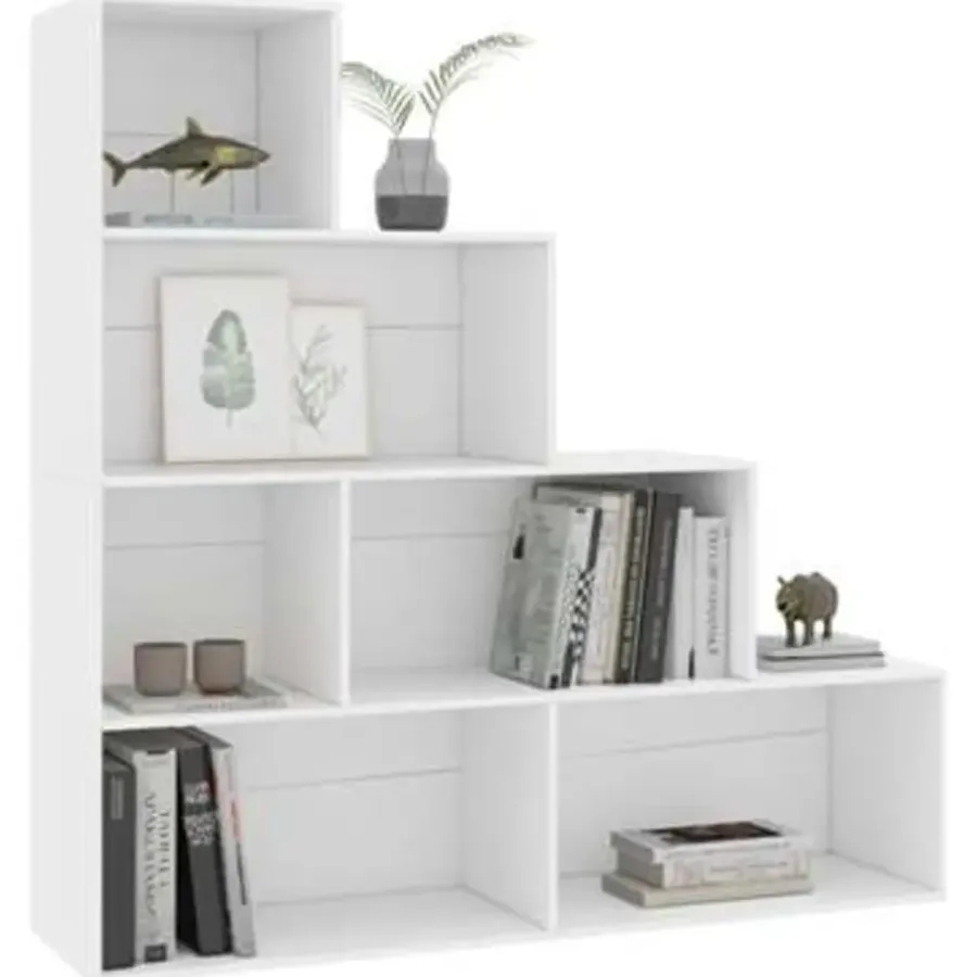 vidaXL - Boekenkast - Wit - Bewerkt hout