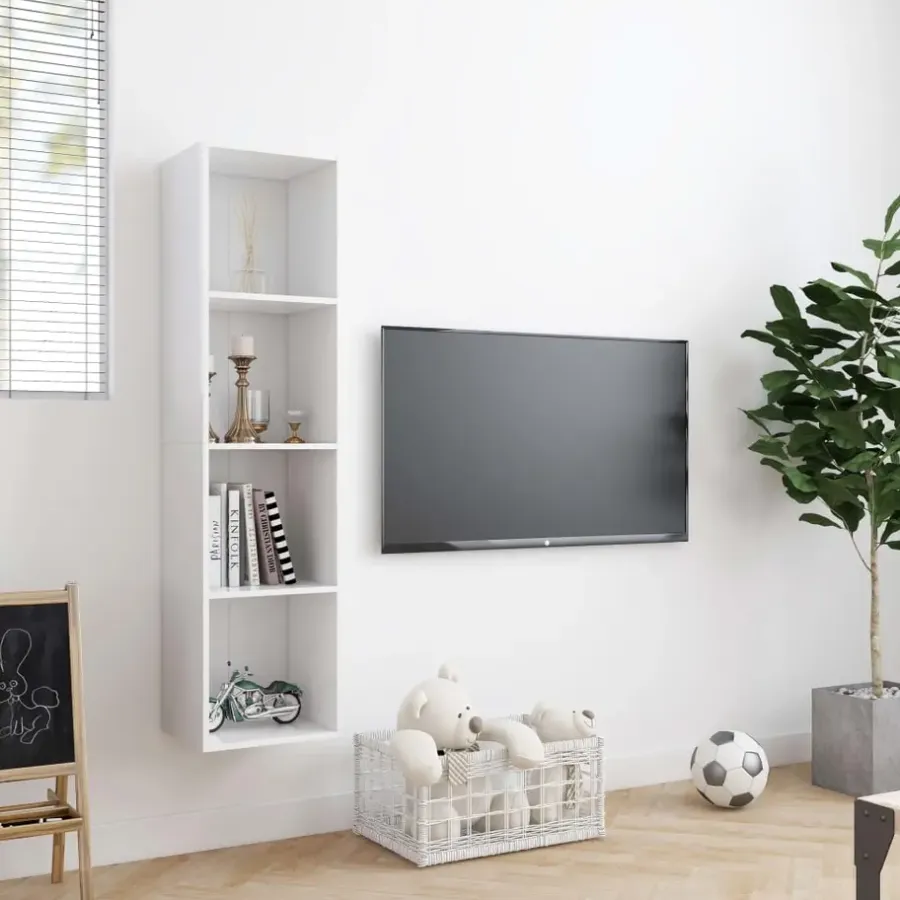 Wandrekken-vidaXL - Boekenkast - Wit - Bewerkt hout