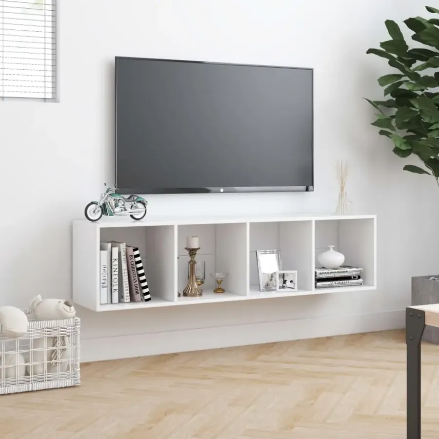 Wandrekken-vidaXL - Boekenkast - Wit - Bewerkt hout