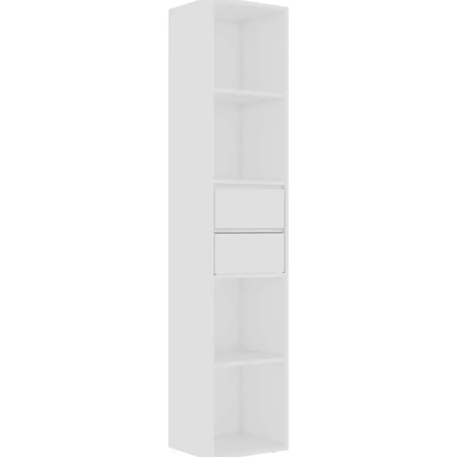 Boekenkasten|Boekenkasten-vidaXL - Boekenkast - Wit - Bewerkt hout