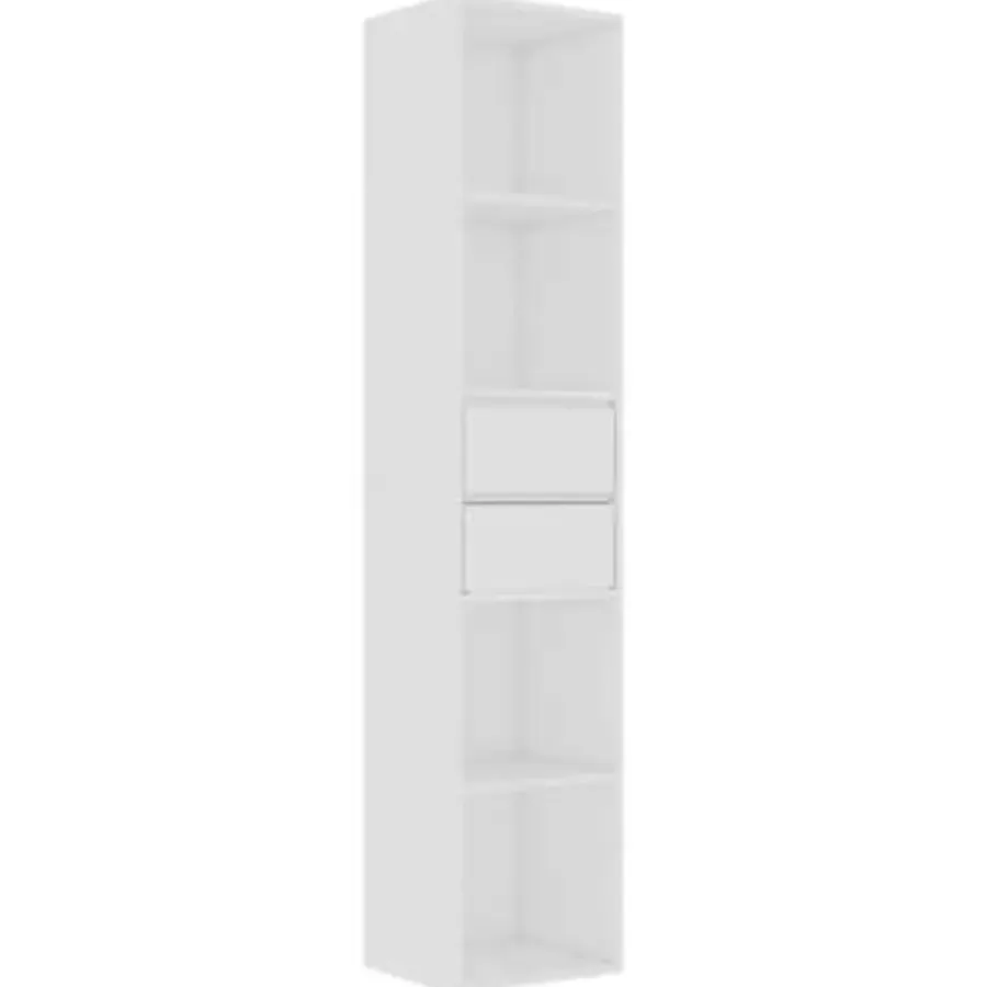 Boekenkasten|Boekenkasten-vidaXL - Boekenkast - Wit - Bewerkt hout