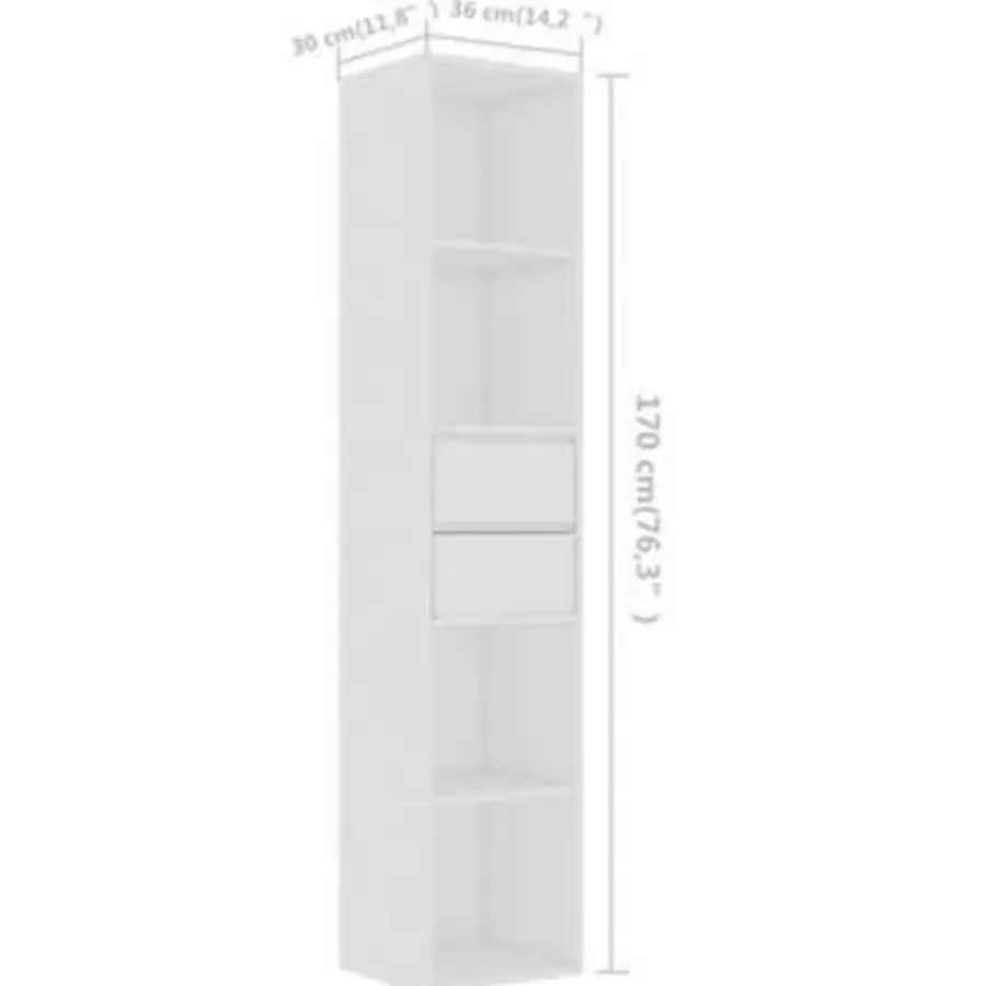 Boekenkasten|Boekenkasten-vidaXL - Boekenkast - Wit - Bewerkt hout