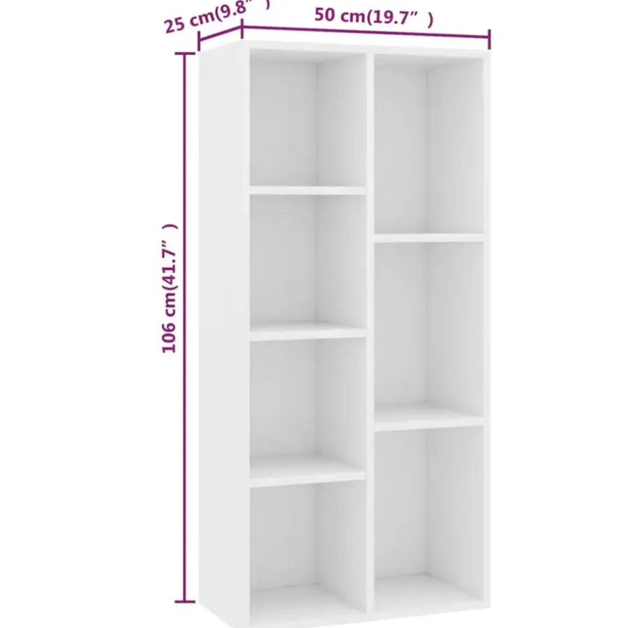 vidaXL - Boekenkast - Wit - Bewerkt hout