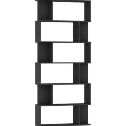 Boekenkasten|Boekenkasten-vidaXL - Boekenkast - Zwart - Bewerkt hout